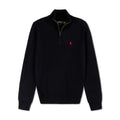 Quarter Zip Knit Woolen Cotton Sweater Black QZS-01