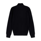 Quarter Zip Knit Woolen Cotton Sweater Black QZS-01