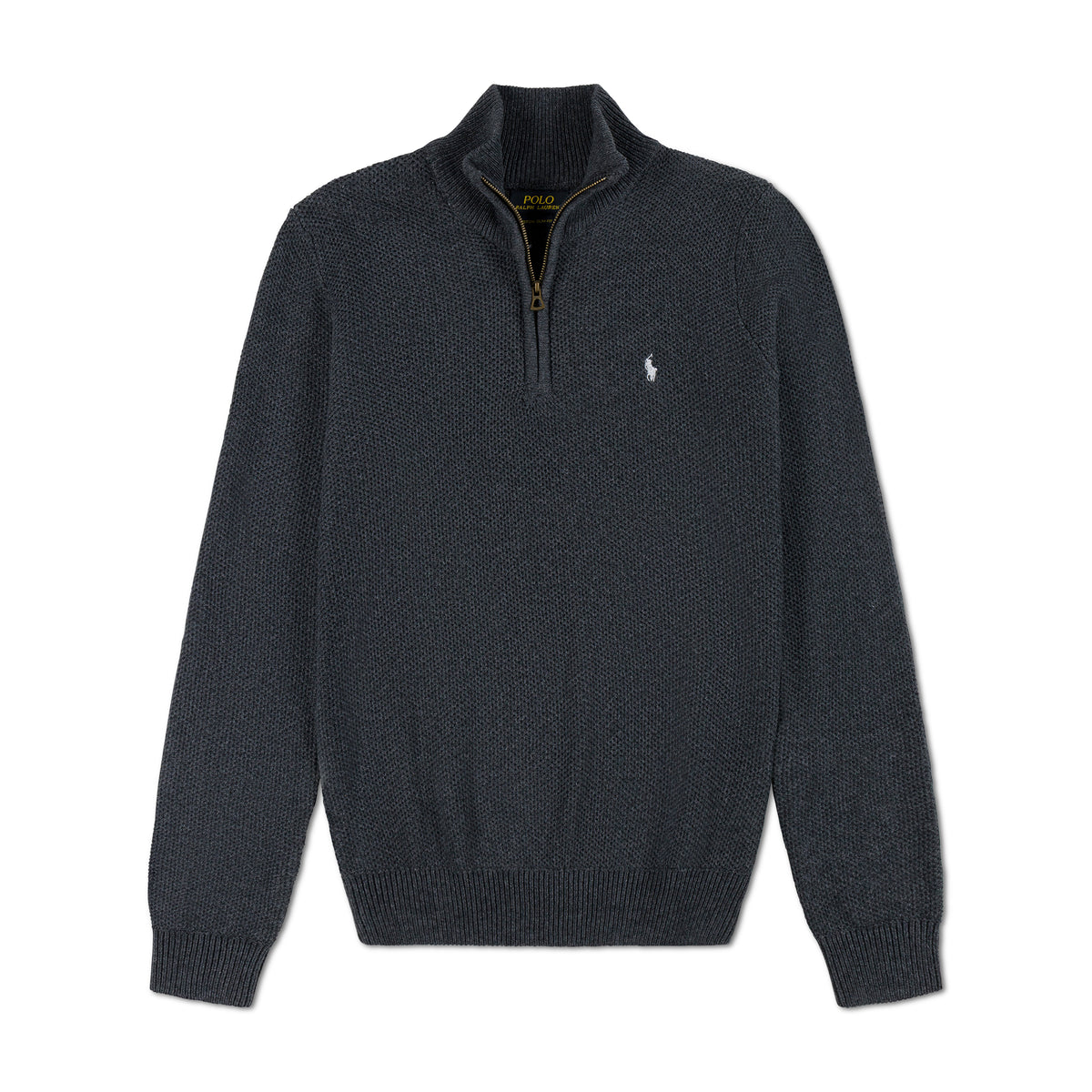 Quarter Zip Knit Woolen Cotton Sweater Charcoal QZS-02