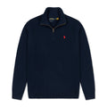 Quarter Zip Knit Woolen Cotton Sweater Navy Blue QZS-15
