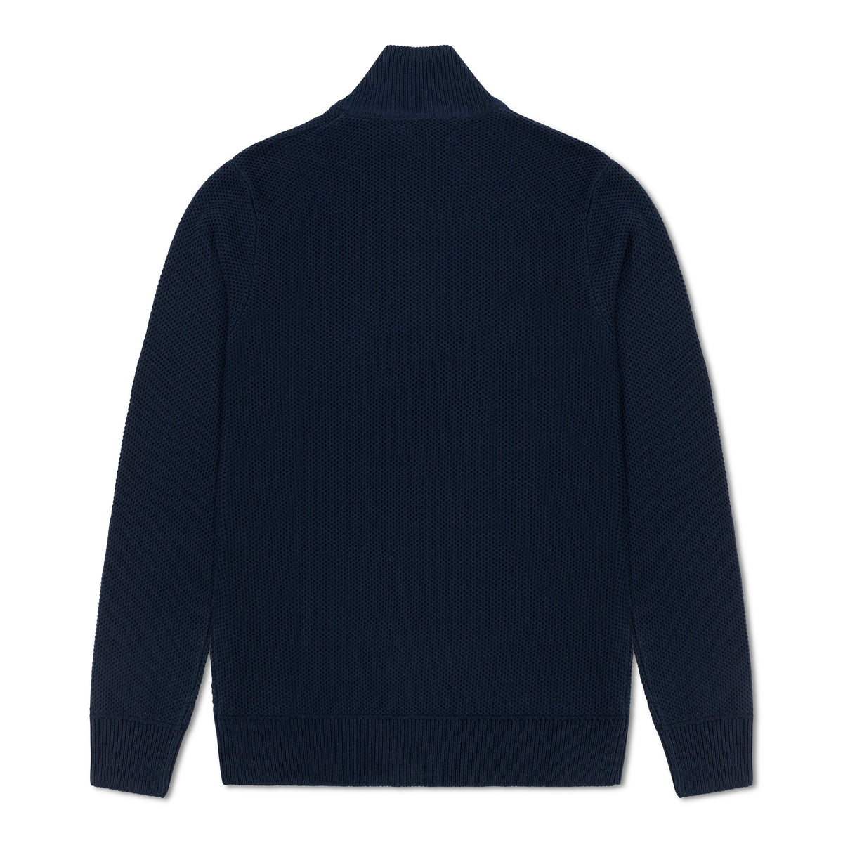Quarter Zip Knit Woolen Cotton Sweater Navy Blue QZS-15