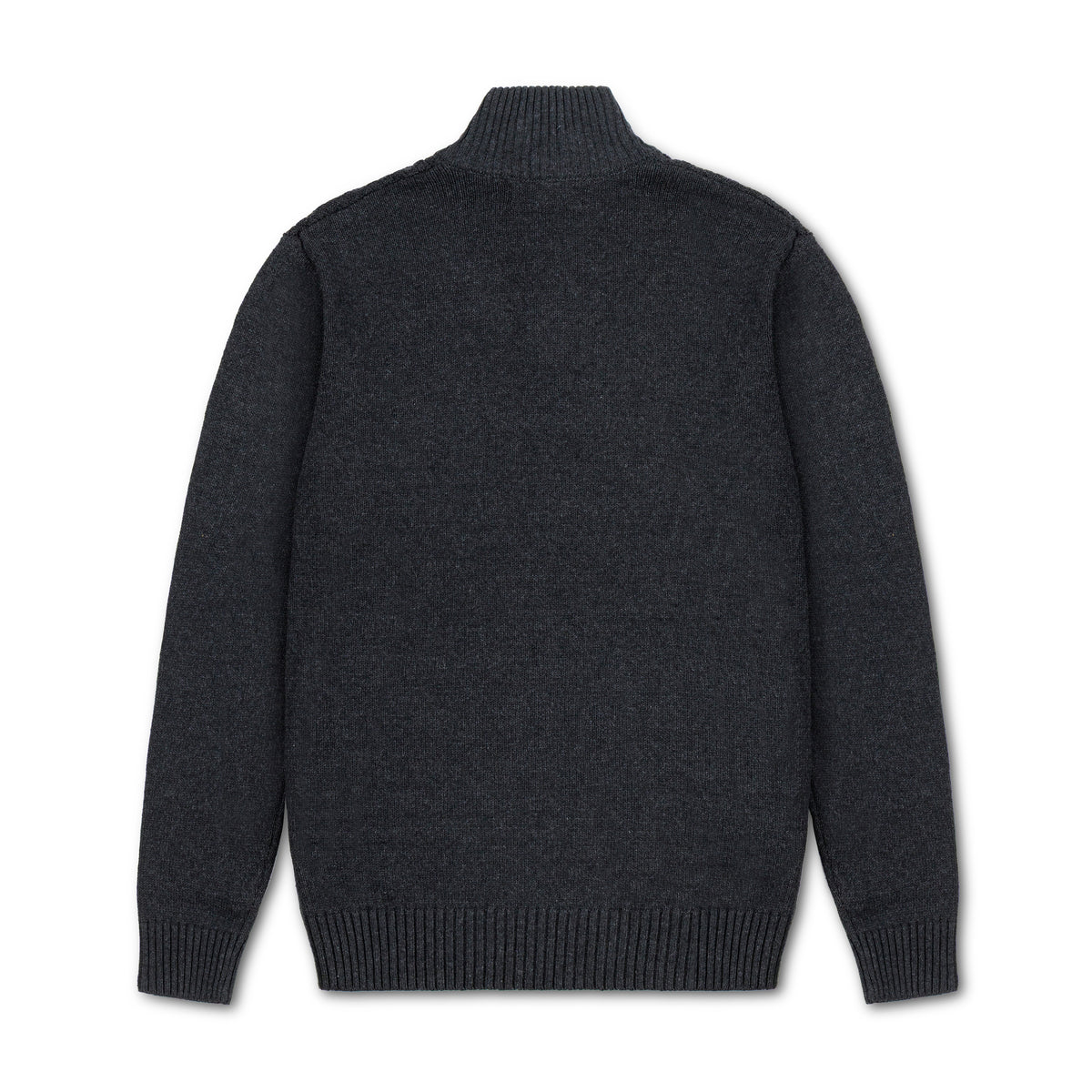 Quarter Zip Textured Knit Woolen Sweater Heather Grey QZS-14