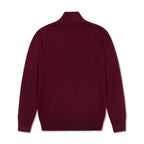 Quarter Zip Textured Knit Woolen Sweater Maroon QZS-16