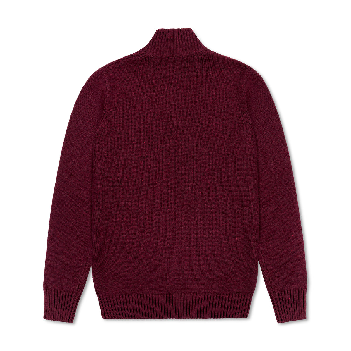 Quarter Zip Textured Knit Woolen Sweater Maroon QZS-16