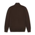 Quarter Zip Textured Knit Woolen Sweater Coffee QZS-17