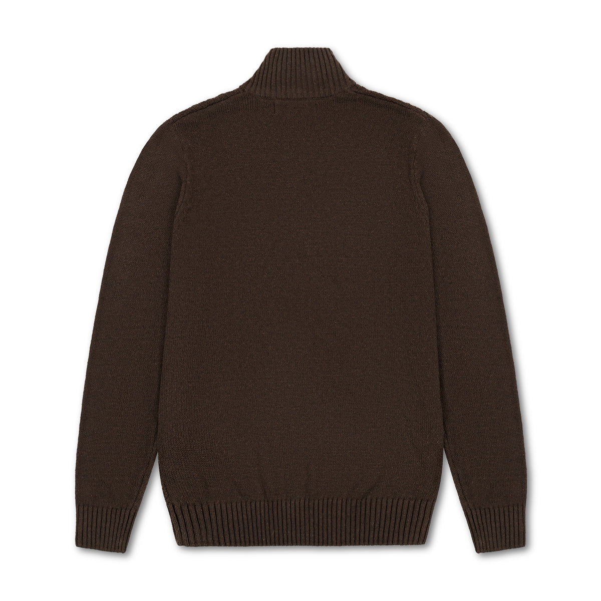 Quarter Zip Textured Knit Woolen Sweater Coffee QZS-17